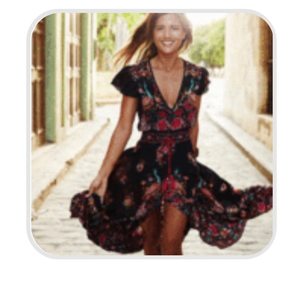 Flamingo fire mini dress